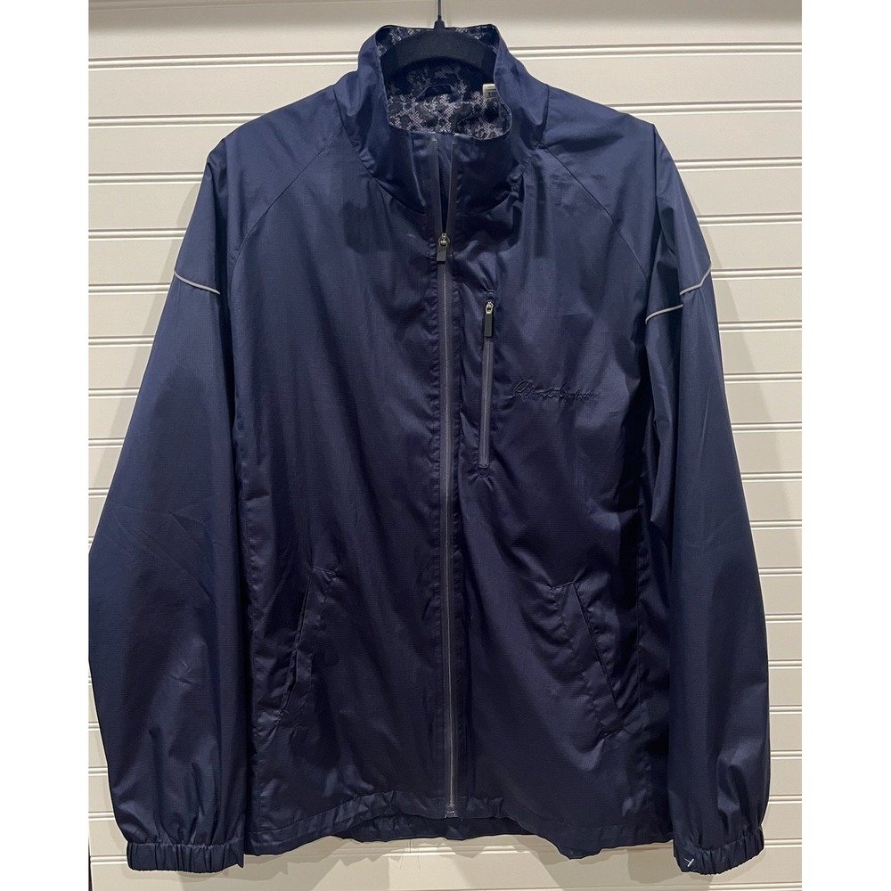 Robert Graham Navy Blue Lightweight Full Zip Reflective Windbreaker Jacket XL‎
